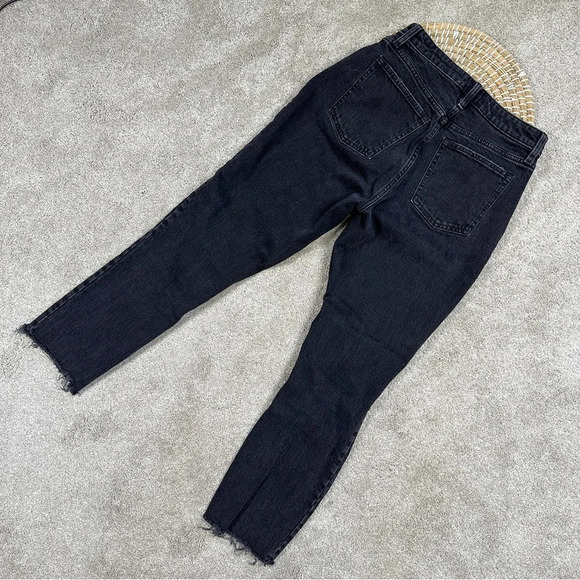 Abercrombie & Fitch Curve Love The Mom High Rise Skinny Jean Black Destroy 26 2R - Picture 6 of 15
